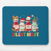 Silent Night Funny Nurse Christmas Design Long Sle Muismat (Voorkant)