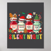 Silent Night Funny Nurse Christmas Design Long Sle Poster (Voorkant)