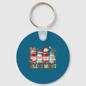 Silent Night Funny Nurse Christmas Design Long Sle Sleutelhanger (Voorkant)