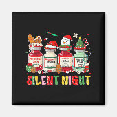 Silent Night Funny Nurse Christmas Design  Magneet (Voorkant)