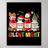 Silent Night Funny Nurse Christmas Design  Poster (Voorkant)