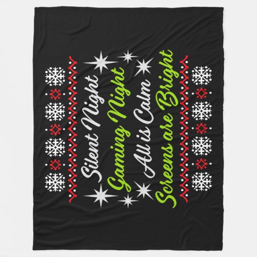 Silent Night Gaming Night All Calm Screens Bright Fleece Deken (Voorkant)