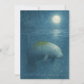 Silent Night, Gentle Sea – Peaceful Manatee Feestdagenkaart (Voorkant)
