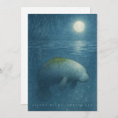 Silent Night, Gentle Sea – Peaceful Manatee Feestdagenkaart (Voorkant / Achterkant)