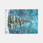 Silent Night Glow Bright Christmas Forest Tree Fleece Deken (Voorkant (Horizontaal))