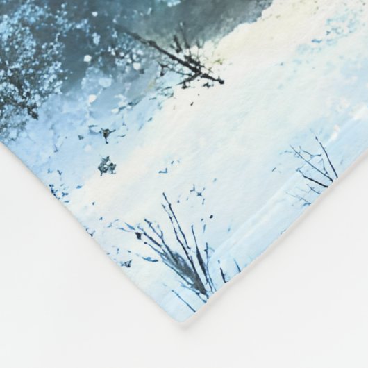 Silent Night Glow Bright Christmas Forest Tree Fleece Deken (Hoek)