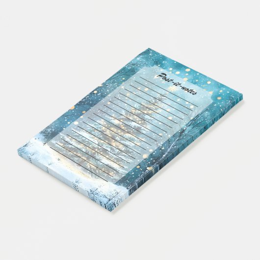 Silent Night Glow Bright Christmas Forest Tree Post-it® Notes (Schuin)