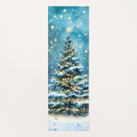 Silent Night Glow Bright Christmas Forest Tree Yogamat (Voorkant)