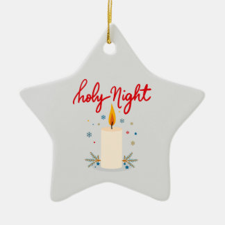 Silent night, glowing bright. keramisch ornament