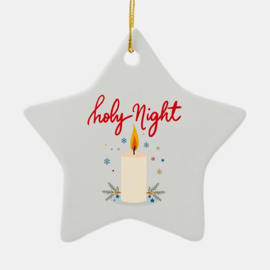 Silent night, glowing bright. keramisch ornament (Voorkant)