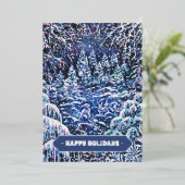 Silent Night Hand-schilderde Waterverf Kerstmis Folie Feestdagenkaart (Staand Voorkant)