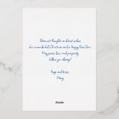 Silent Night Hand-schilderde Waterverf Kerstmis Folie Feestdagenkaart (Achterkant)