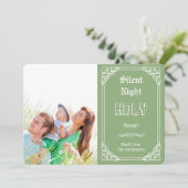 Silent Night Heilige Chalkboard Typografische kaar Feestdagenkaart (Staand voorkant)