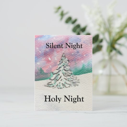 Silent Night Heilige Kerstmis Briefkaart (Staand voorkant)