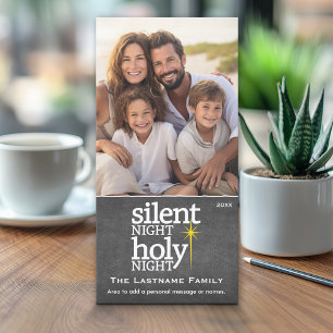 Silent Night, Heilige Nacht - foto - Chalkboard Feestdagenkaart