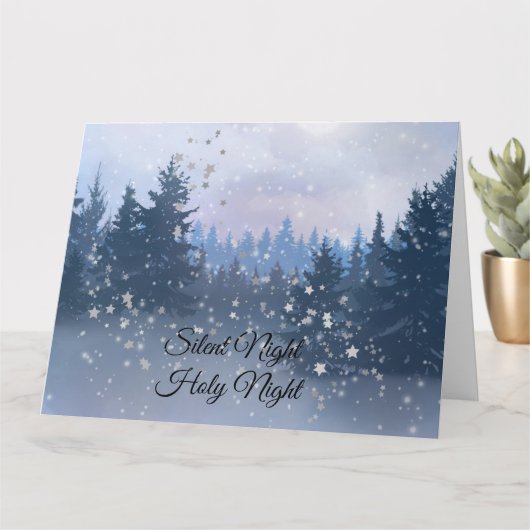 Silent Night Heilige Nacht Magic Winter Illustrati Kaart (Kleine Plant)