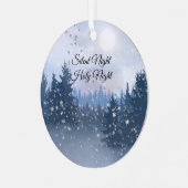 Silent Night Heilige Nacht Magic Winter Illustrati Metalen Ornament (Voorkant links)