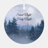 Silent Night Heilige Nacht Magic Winter Illustrati Metalen Ornament (Achterkant)