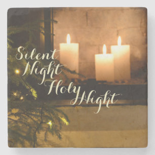 "Silent Night Heilige Nachtavond" Beloved kerstcar Stenen Onderzetter