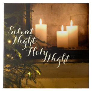 "Silent Night Heilige Nachtavond" Beloved kerstcar Tegeltje
