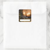 "Silent Night Heilige Nachtavond" Beloved kerstcar Vierkante Sticker (Tas)