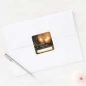 "Silent Night Heilige Nachtavond" Beloved kerstcar Vierkante Sticker (Envelop)