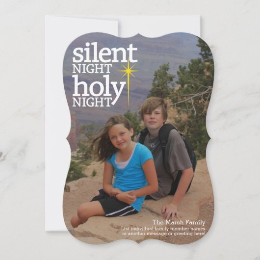 Silent Night Heilige Nachtfoto Kerstmis Feestdagenkaart (Voorkant)