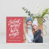Silent Night Heilige Nachtnacht | Foto Feestdagenkaart (Staand voorkant)