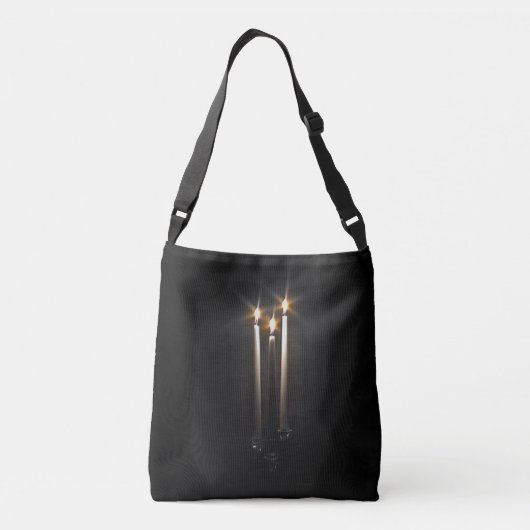 Silent Night Heilige Night Trinity Candle Crossbody Tas (Achterkant)