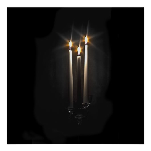 Silent Night Heilige Night Trinity Candle Perfect Poster (Voorkant)