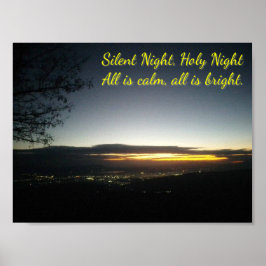 Silent Night Holy Night - Agrinio Greece at night Poster