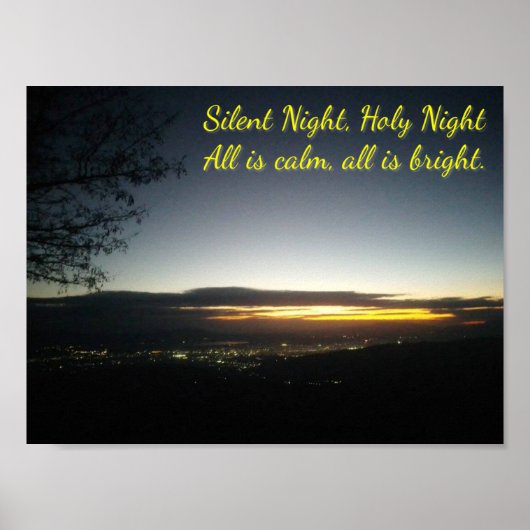 Silent Night Holy Night - Agrinio Greece at night Poster (Voorkant)