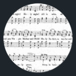 SILENT NIGHT HOLY NIGHT BLADMUZIEK KERSTLIED RONDE STICKER<br><div class="desc">SILENT NIGHT HOLY NIGHT BLADMUZIEK KERSTNUMMER EPHEMERA CLASSIC HYMNAL DESIGN STICKER</div>