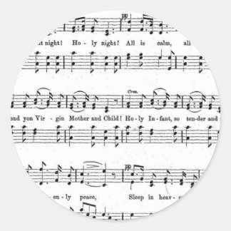 SILENT NIGHT HOLY NIGHT BLADMUZIEK KERSTLIED RONDE STICKER