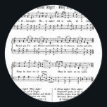 SILENT NIGHT HOLY NIGHT BLADMUZIEK KERSTLIED RONDE STICKER<br><div class="desc">SILENT NIGHT HOLY NIGHT BLADMUZIEK KERSTNUMMER EPHEMERA CLASSIC HYMNAL DESIGN STICKER</div>