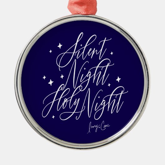 Silent Night Holy Night Blue Christmas Ornament (Voorkant)
