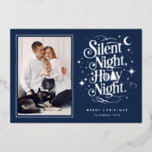 Silent Night Holy Night Christmas Holiday Folie Feestdagenkaart (Voorkant)