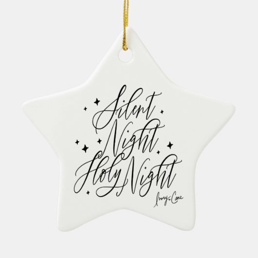Silent Night Holy Night Christmas Star Ornament (Voorkant)