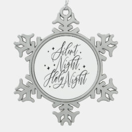 Silent Night Holy Night Christmas Tin Sneeuwvlok Ornament