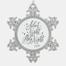Silent Night Holy Night Christmas Tin Sneeuwvlok Ornament