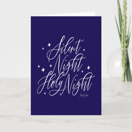 Silent Night Holy Night Holiday Christmas Card Kaart (Voorkant)
