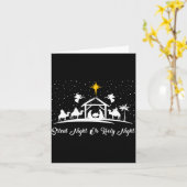Silent Night Holy Night Nativity Scene Christian C Kaart (Gele Bloem)