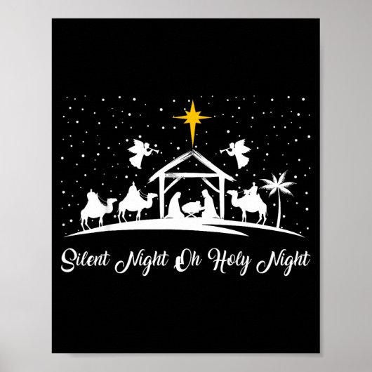 Silent Night Holy Night Nativity Scene Christian C Poster (Voorkant)