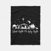 Silent Night Holy Night Nativity Scene Religious C Fleece Deken (Voorkant)