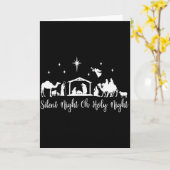 Silent Night Holy Night Nativity Scene Religious C Kaart (Gele Bloem)