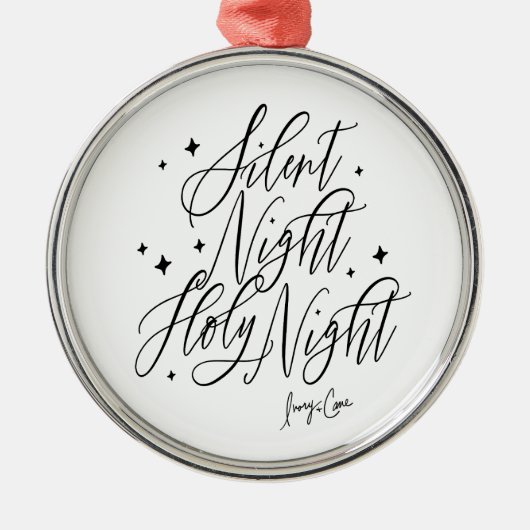 Silent Night Holy Night Round Christmas Ornament (Voorkant)