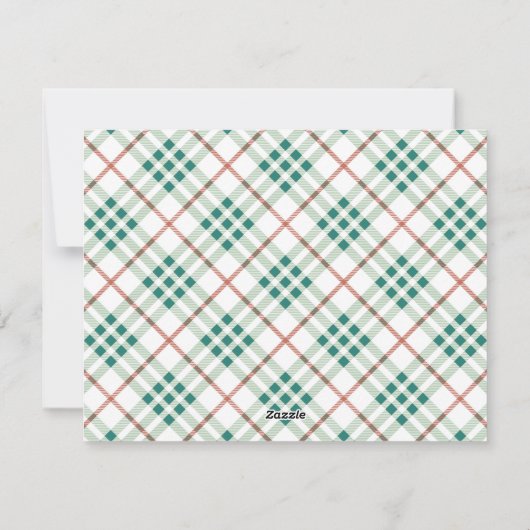 Silent Night Hope en Love Holly Plaid Religious Feestdagenkaart (Achterkant)