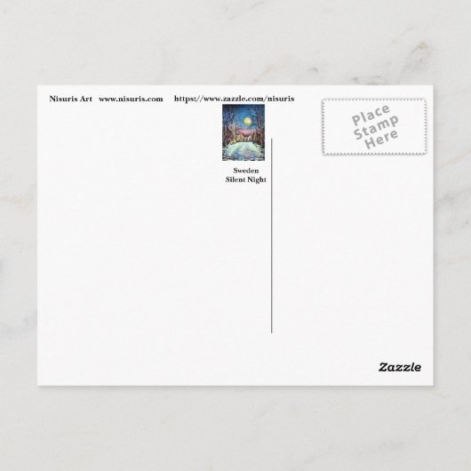 Silent Night in Zweden Briefkaart (Achterkant)