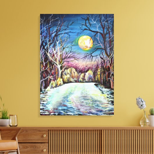 Silent Night in Zweden Canvas Afdruk (Insitu (Woonkamer))