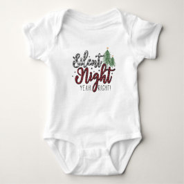 Silent Night Ja Juist Kerst Kind Wit Romper